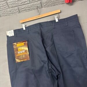 Big Mac Workwear River City Mens Navy Blue Straight Leg Work Pants 50x30 NEW